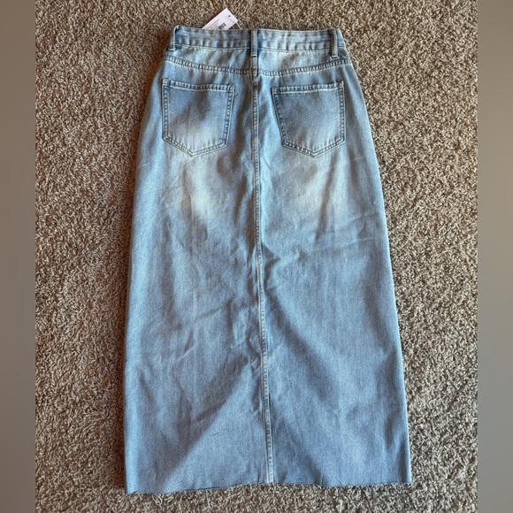 Dana Front Slit Denim Midi Skirt - Picture 4 of 4